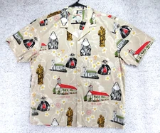 VTG Paradise Hawaiian Shirt Nuns Religious Catholic Priest Church AOP Size XL