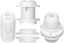 Lampenfassung E14 Einbaufassung Steckfassung Gewindemantel M10x1 weiß m/o. Ring 