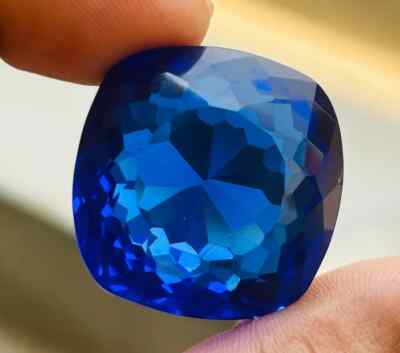 AAA+ Large Blue Tanzanite Cushion Cut Loose Gemstone Gift for  Women