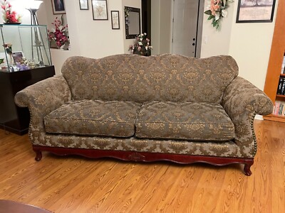 Brown two piece used living room sofa set excellent condition