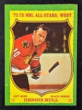 1973/74 Topps Hockey All Stars #60 Dennis Hull Chicago Blackhawks BLANK BACK