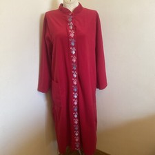 Sears At Home Wear Vtg. Red Nightgown House Dress Size Large Snap Front