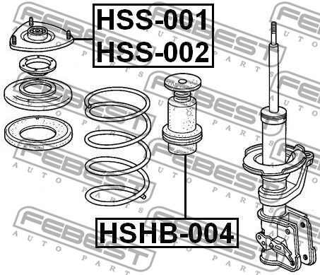 HSS-001 FEBEST Top Strut Mounting for ACURA,HONDA,HONDA (DONGFENG)