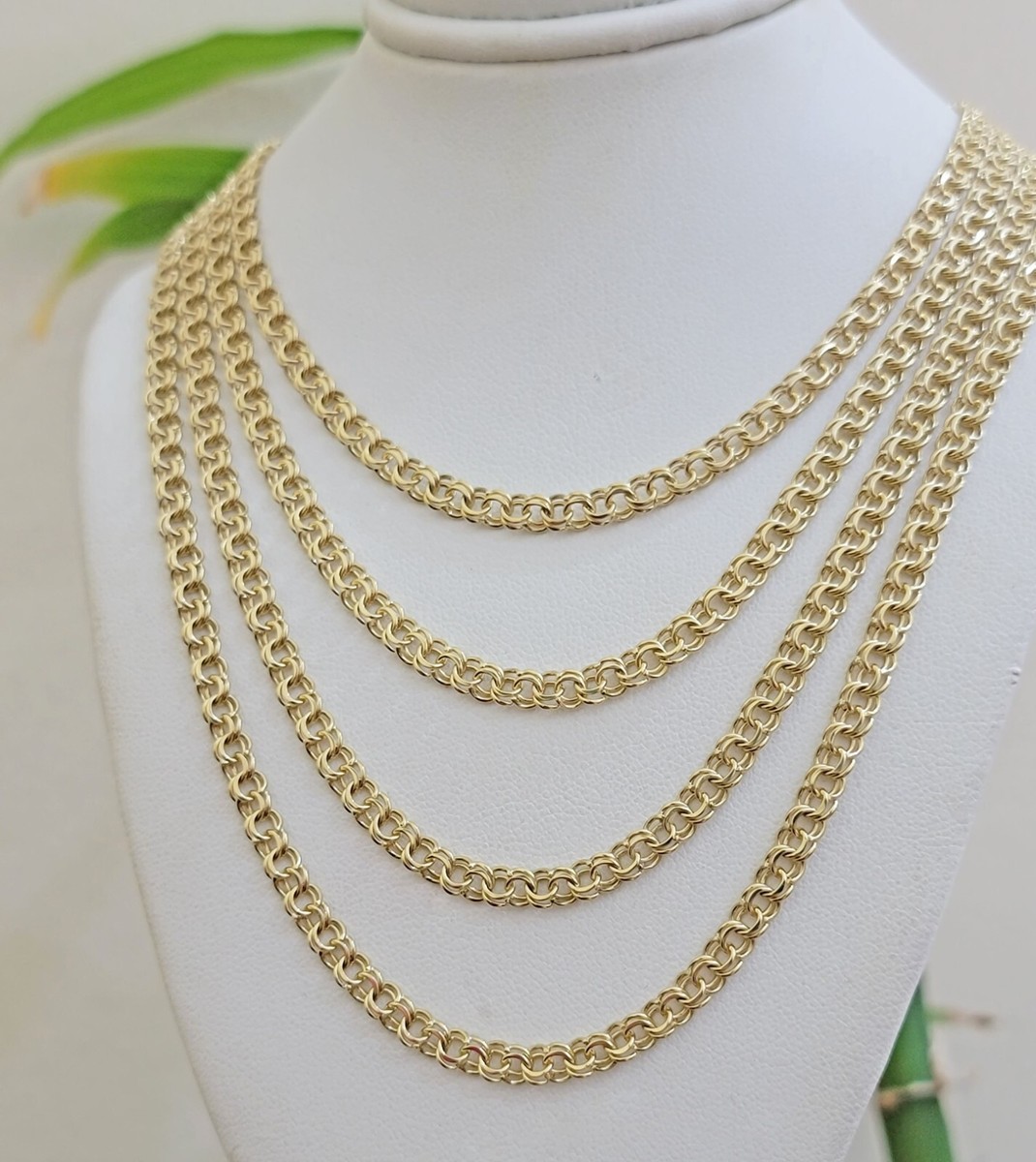 Real 10k Gold Necklace Chain Chino Link 5mm SOLID 16 24 Inch Men Women  Kids