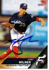 Hoby Milner 2016 Reading Fightins Autographed Signed Card