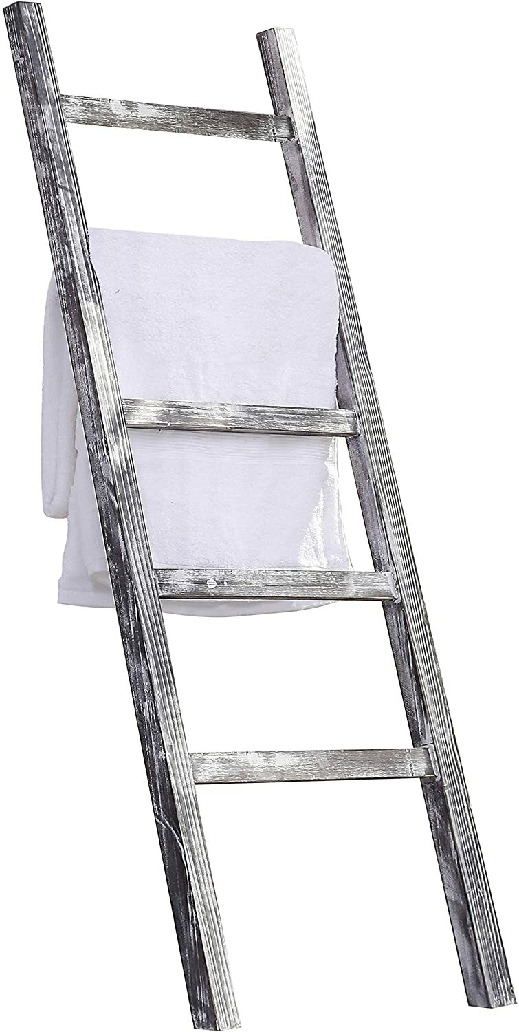 Ladder Rack With 5 Rungs, Bathroom Blanket Ladder