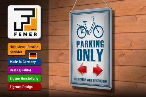 Blechschild Parken 20x30 cm Bike parking only left right Deko Schild tin sign - Picture 3 of 5