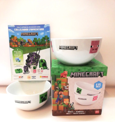 CONAD MINECRAFT 2025 MUGS COLLECT THE ADVENTURE MOJANG MICROSOFT PORCELAIN 