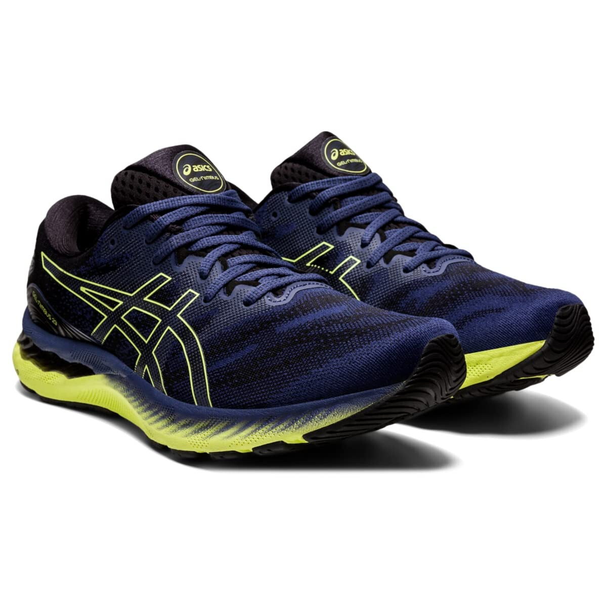 ASICS Men Gel Nimbus 23 Running Shoes Thunder Blue/Glow Yellow B