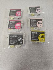 6 New Genuine Epson 98 Ink T0981-T0986 Artisan 810/835/725/730/837
