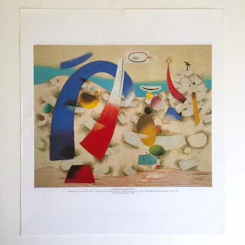 WILLI BAUMEISTER VTG 1998 LITHOGRAPH CALENDAR PRINT METAPHYSICAL LANDSCAPE 1949 - Picture 5 of 7