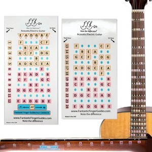 Learn to Play Guitar Finger Guides  Acoustic or Electric Note Stickers Decals