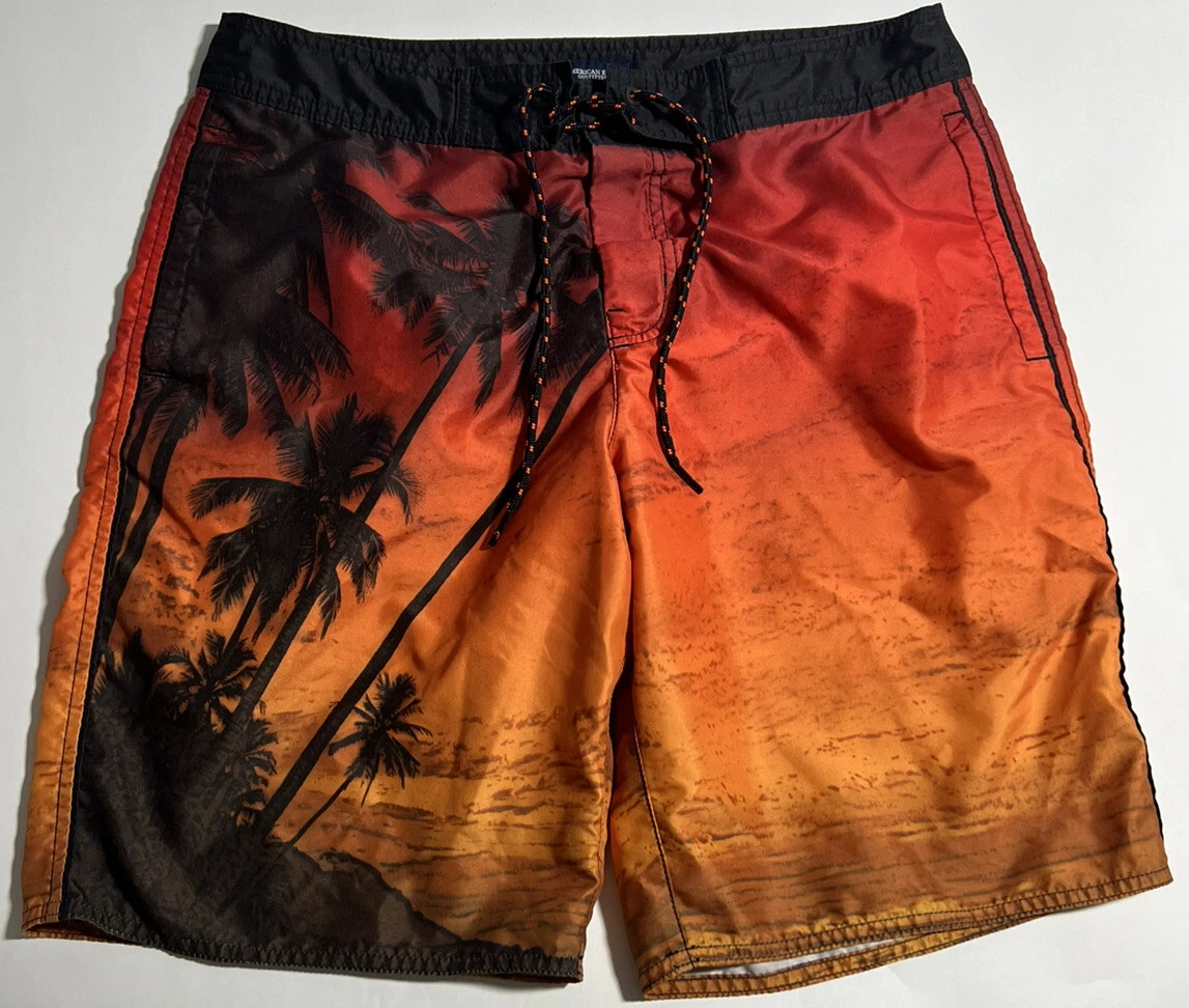 American Eagle Sunset Palms Board Shorts Swim Trunks Bathing Suit Size 34 M Mens