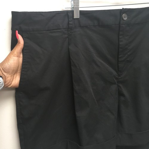 A New Day Womens Black Pleated Front High Rise Slash Pocket Chino Shorts 3X NEW - Picture 2 of 7
