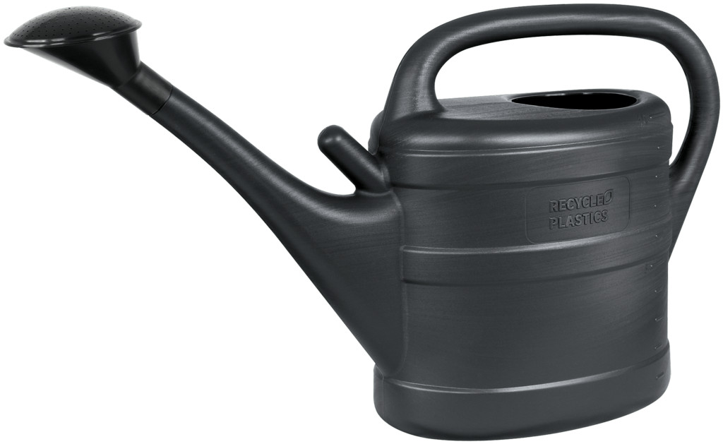 Green Wash Recycled Indoor Outdoor Plastic Plant Watering Can 10L - Grey