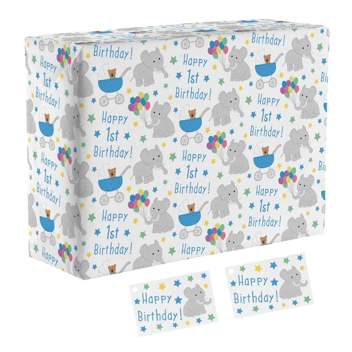 First birthday sale wrapping paper boy