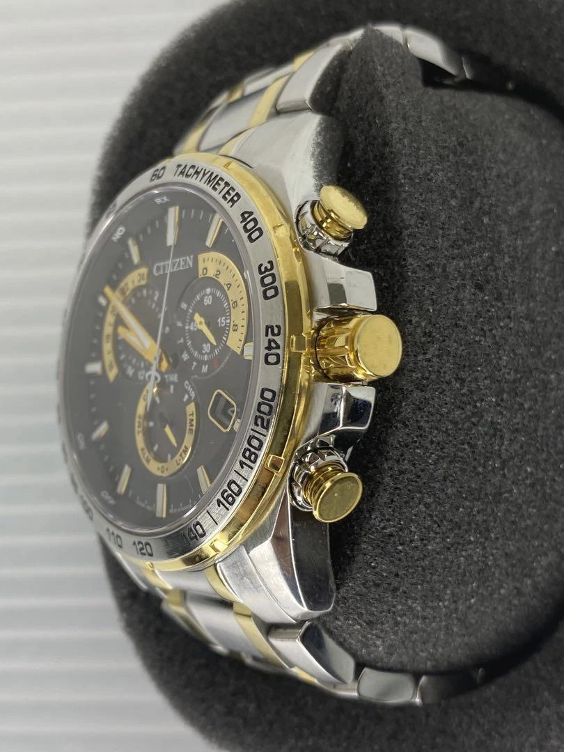 Citizen Eco-Drive E610-S104840 Chronograph SS YG Black Silver