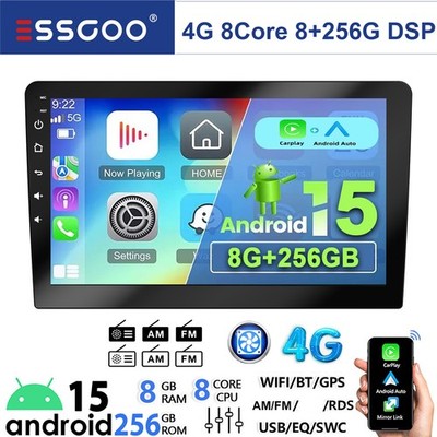 2 DIN 9'' Autoradio 8kern Android 15 8+256G Carplay GPS NAVI RDS Bluetooth DSP 4G