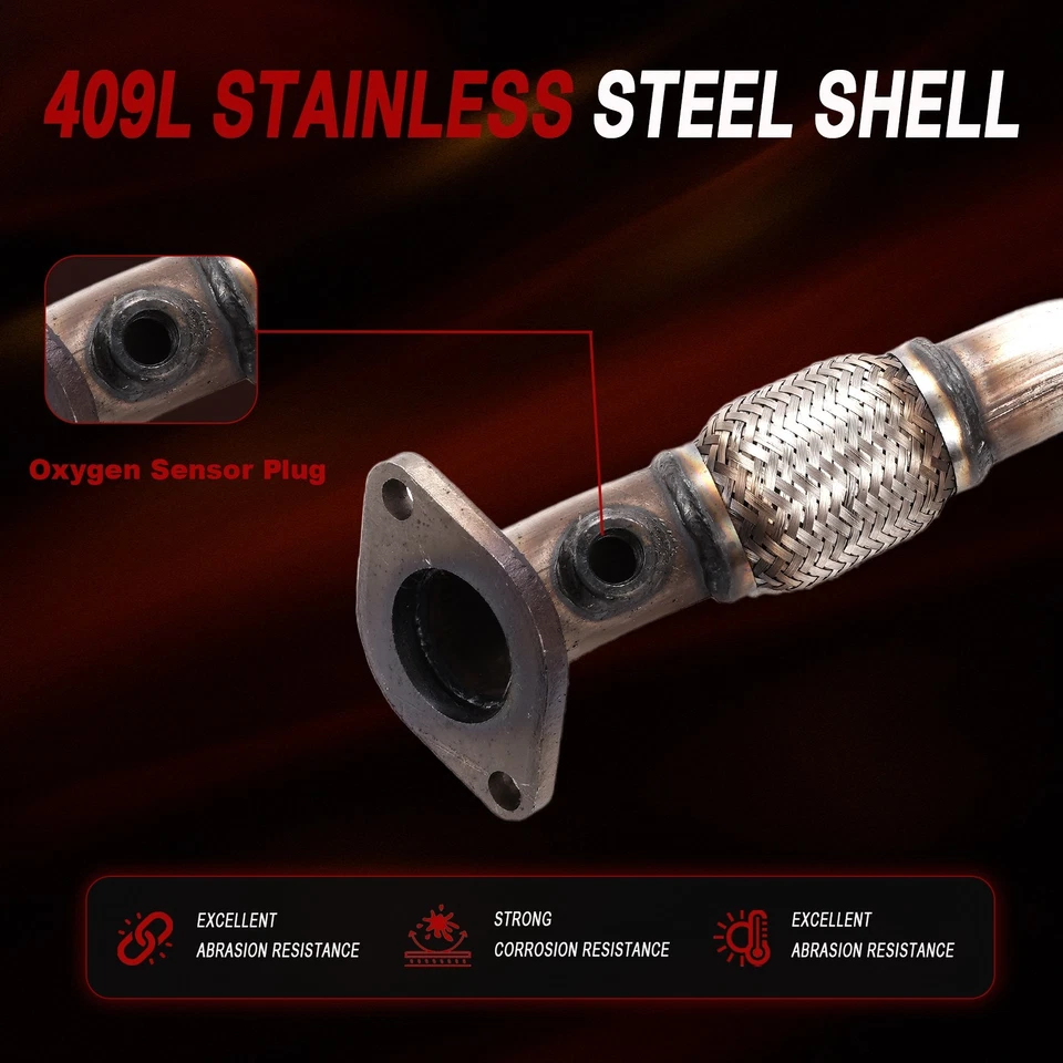 Exhaust Front Flex Y Pipe For 09-17 GMC Acadia Chevy Traverse Buick Enclave 3.6L - Image 3 of 4