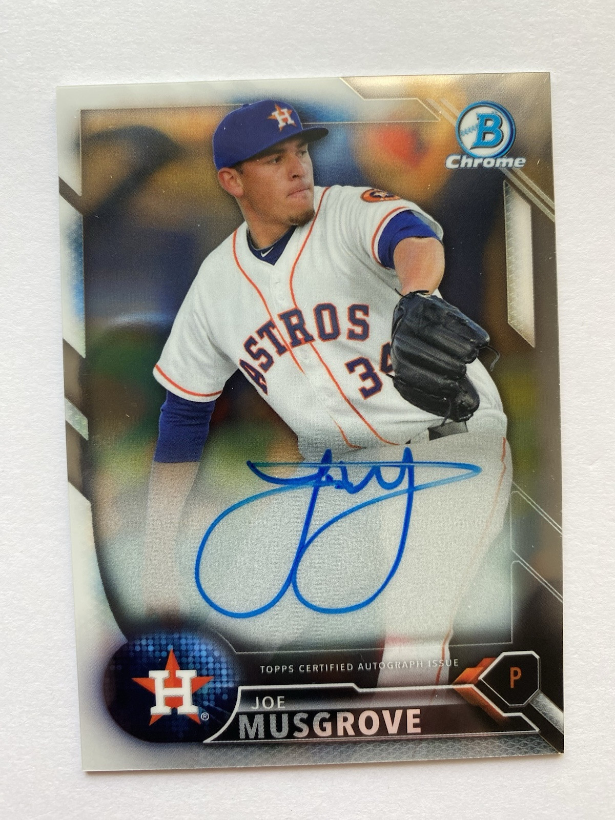 2016 Bowman Chrome Prospects JOE MUSGROVE - #CPA-JMU - Auto Autograph