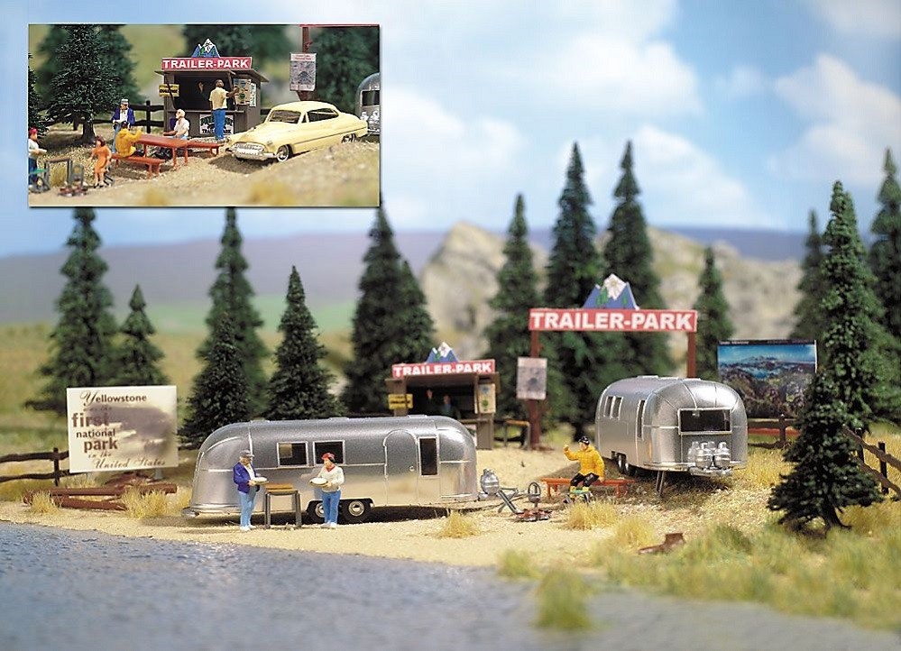 Busch 1054 1/87 H0 Trailer Park Kit New