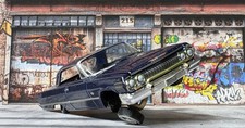 Greenlight 1963 Chevrolet Impala 1/64 PERSONALIZZATO Lowrider sospensione regolabile blu