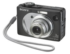 Used Sony Cybershot DSCW1 5MP Digital Camera With 3x Optical Zoom, Black