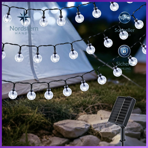 Solar Lichterkette 10M 100 LED Wasserdicht 8 Modi FüR Garten Balkon Terrasse-image