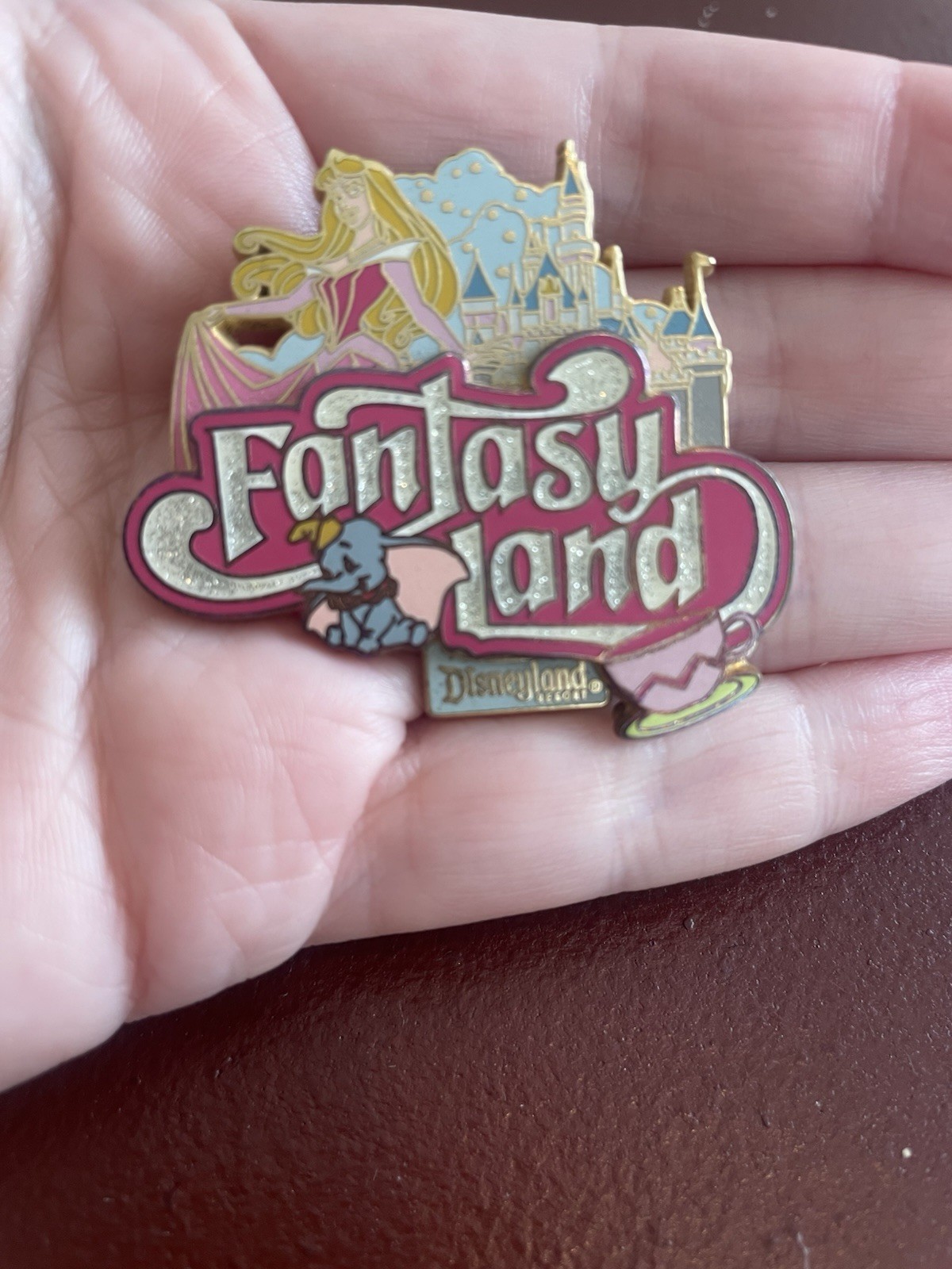 Rare Disney Pin Fantasyland Disneyland DLR Sleeping Beauty Aurora Dumbo Teacups