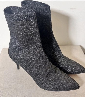 PLV Shoes Womens Size 7.5 Metallic Knit Ankle Booties 