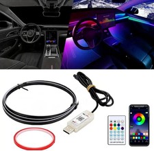 Interior Car Ambient Lighting Kit, 43.3 Inches RGB USB LED Ultrathin Acrylic Str