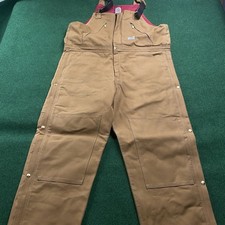 Vintage Carhartt Overalls Mens 42x30 Brown Insulated Lined Double Knee R38-BRN