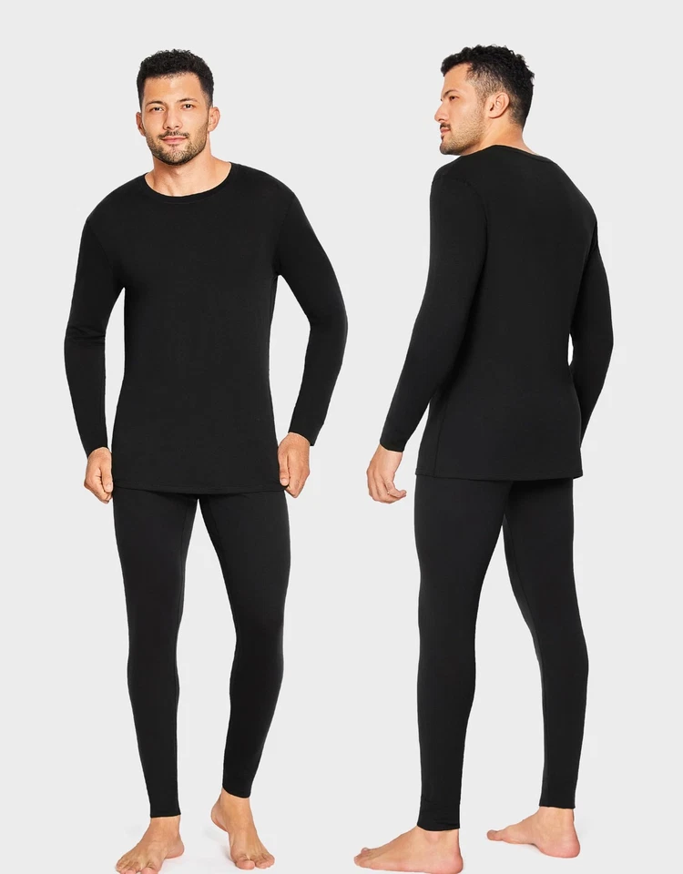 100% Merino Wool Base Layer Mens, Soft Thermals Underwear, Top and Bottom Set... - Image 2 of 4