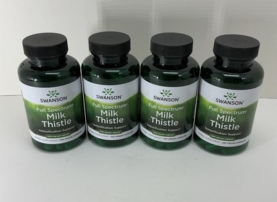 4x Swanson Milk Thistle 500mg Liver Health & Detox Support 100 Capsules | 500 MG