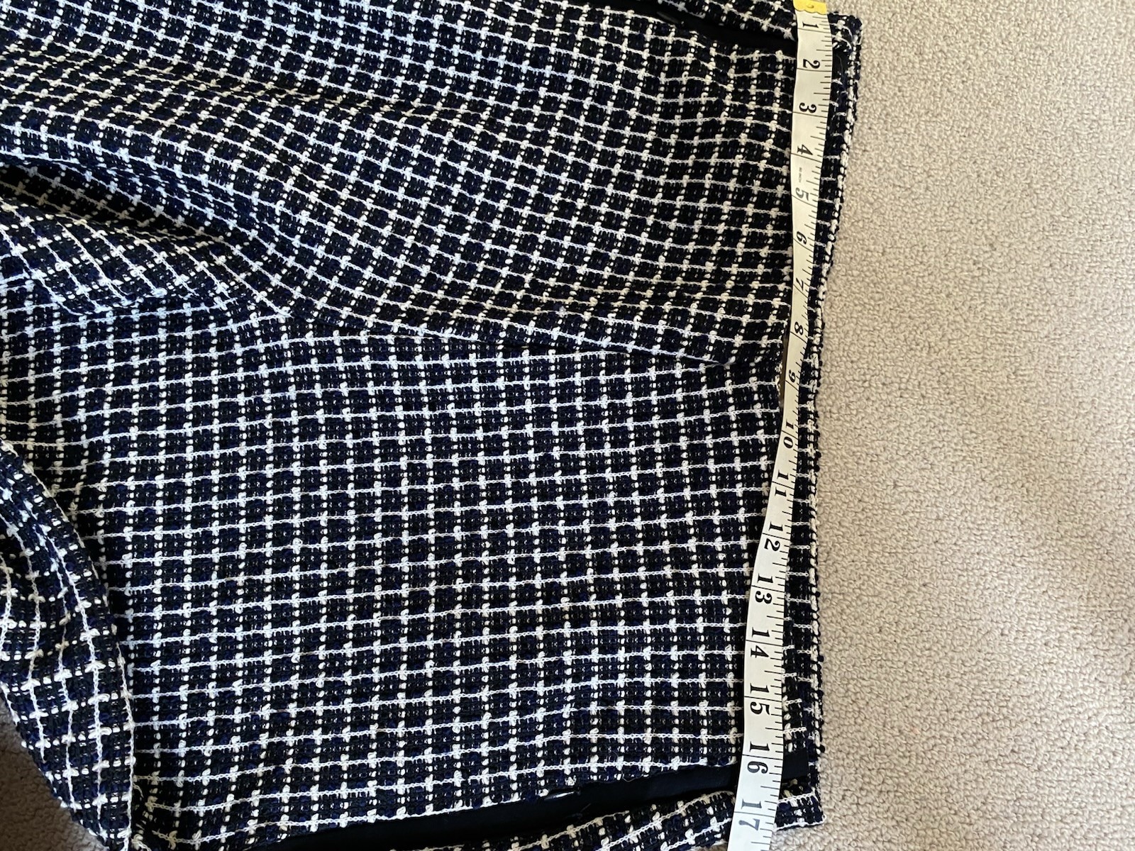ME+EM Textured Tweed Jersey Wide Leg Trousers Navy Multi Check UK 16 NWT Rrp£175 image 8