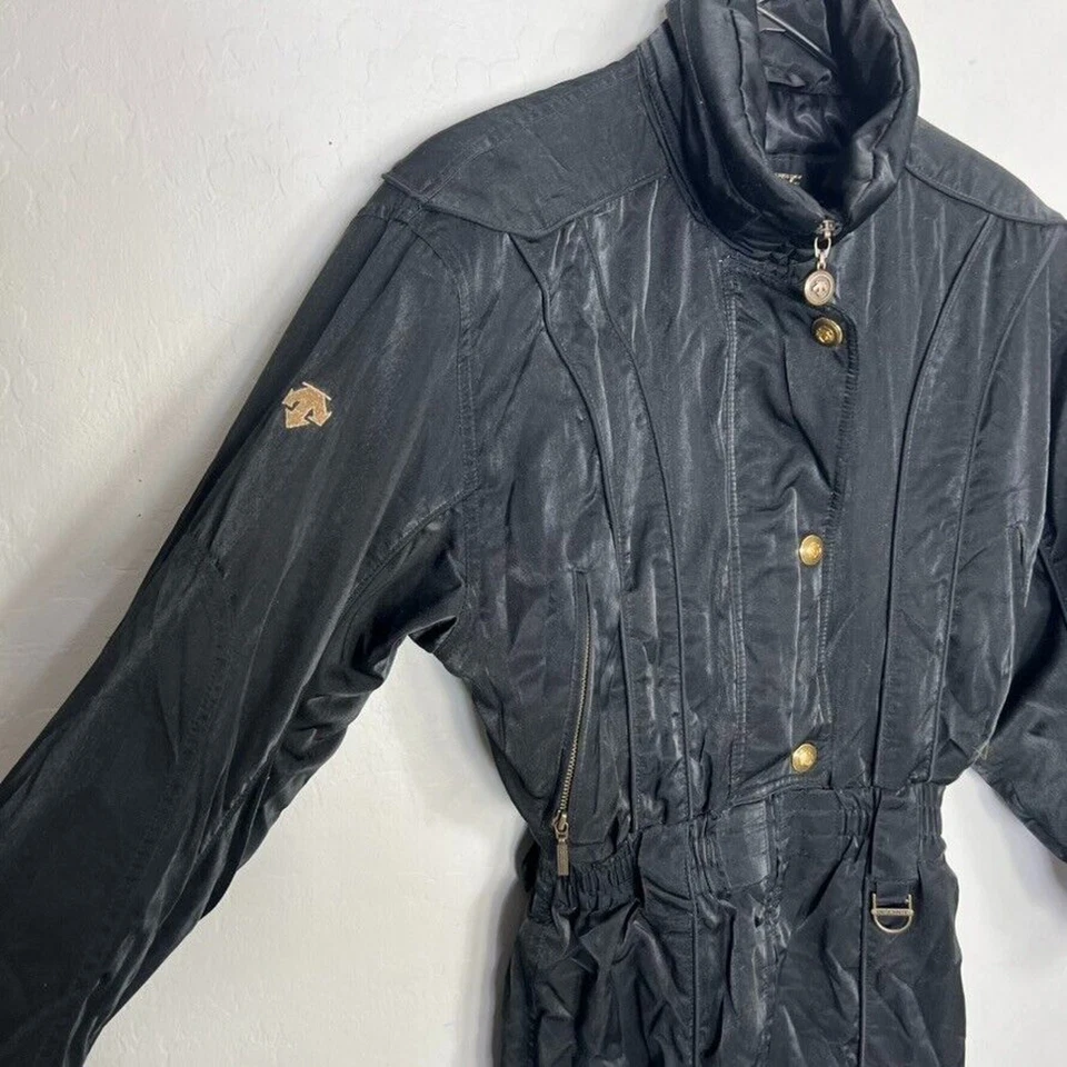 Traje de esquí Descente para mujer talla 8 una pieza traje de nieve babero retro body concha de colección Foto 3 de 4