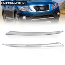 Fit 2013-2016 Nissan Pathfinder Front Pair Headlight Lower Trims Set Chrome Fit 2013-2016 Nissan Pathfinder Front Pair Headlight Lower Trims Set Chrome