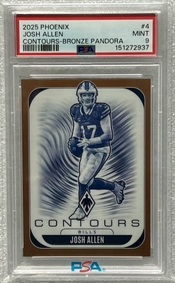 2025 Panini Phoenix Josh Allen Contours Bronze Pandora #/125 #4 Bills Mint PSA 9