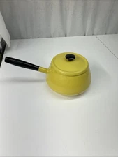 VTG 70’s Yellow Fondue Pot With Lid Japan