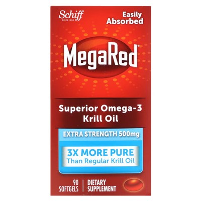 2 X Schiff, MegaRed, Superior Omega-3 Krill Oil, Extra Strength, 500 mg, 90 Soft