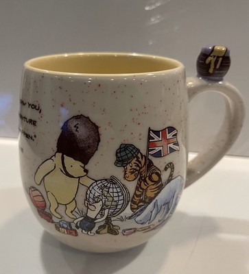 Disney Parks Winnie The Pooh 3D Coffee Mug British Flag Tigger Piglet Eeyore