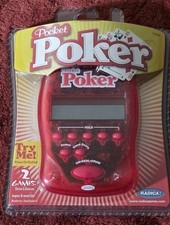 Vintage POCKET POKER by RADICA 2 Games Draw  Deuces Handheld Electronic Game