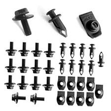 35Pcs Engine Under Cover Splash Shield Body Bolts Screws, Bumper Clips