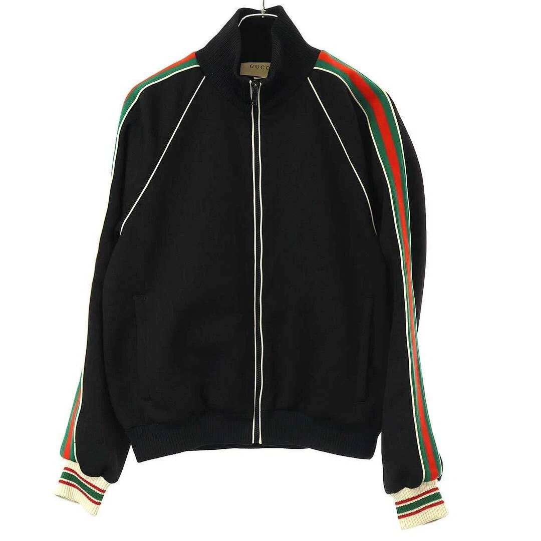 Gucci GG Jersey Jacquard Giacca Zip 662270 XJDE9 Nero S Usato0