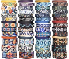 Floral Washi Tape Set, 56 Rolls Decorative Masking Tape for Journals & Crafts