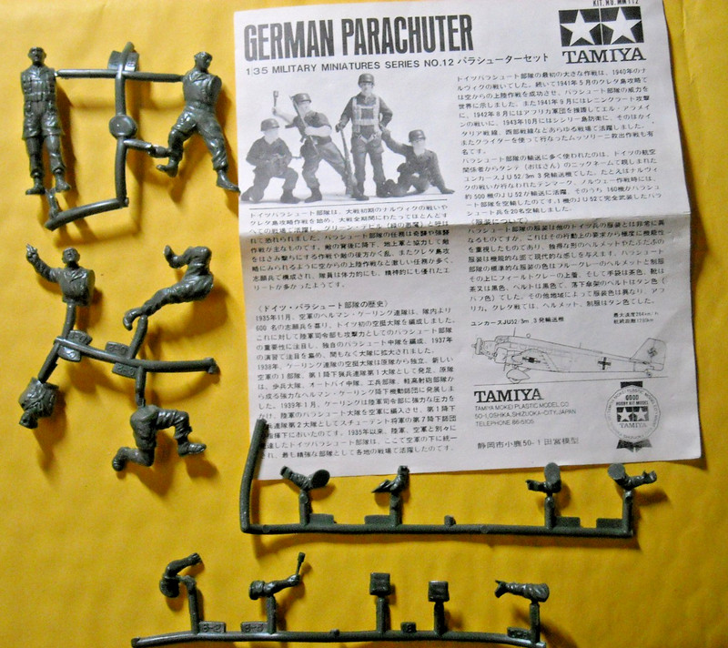 2+ Tamiya sets MM112 German  Parachute troops  heat damaged but useable 1/35