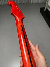 AAAA Red Stainless steel 22frets Start Gloss Flame Maple Electric Guitar Neck