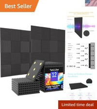 12 Pack Sound Proof Foam Panels for Walls, 1" x 12" x 12" High Density Acoust...