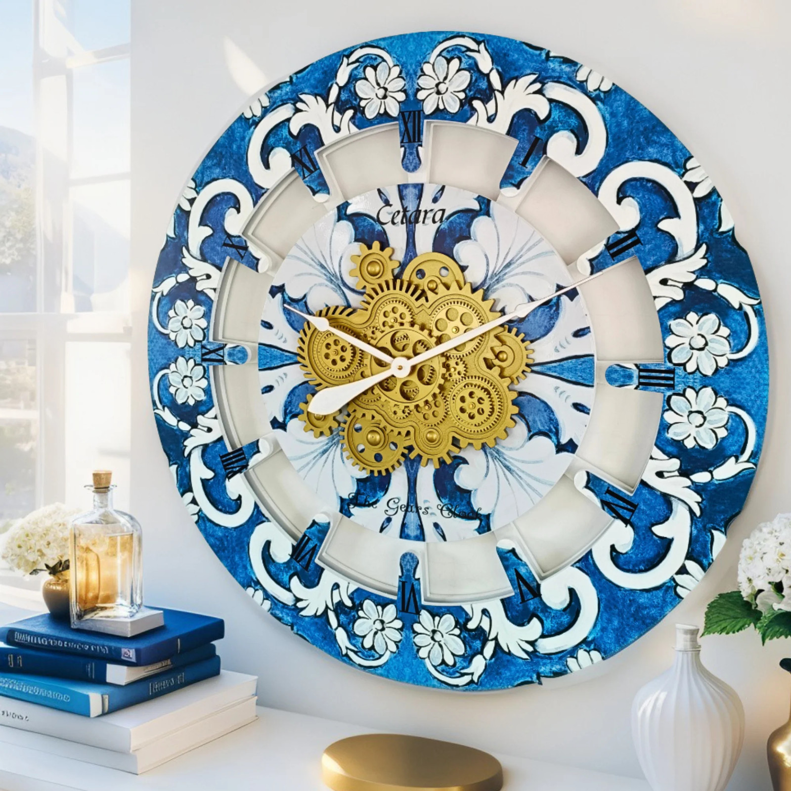 The Gears Clock ITALY LINE WALL CLOCK ROUND 36 INCH CETARA