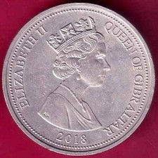 gibralter queen elizabeth ii ww 1 - land one crown 2018 rare coin#XT28